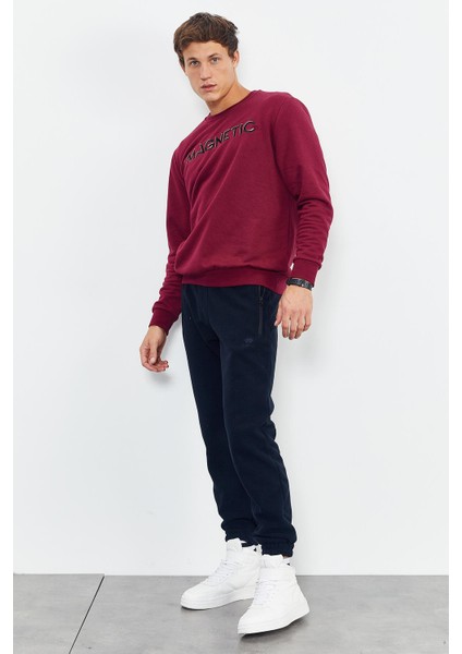 Erguvan Yazı Nakışlı O Yaka Rahat Form Erkek Sweatshirt - 88020 fiyatları