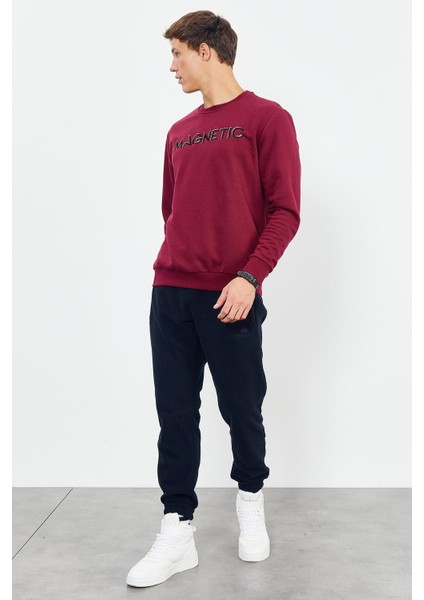 Erguvan Yazı Nakışlı O Yaka Rahat Form Erkek Sweatshirt - 88020 fırsatları