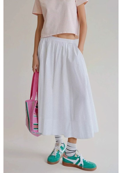 Kadın A-Form Fit Maxi Etek White