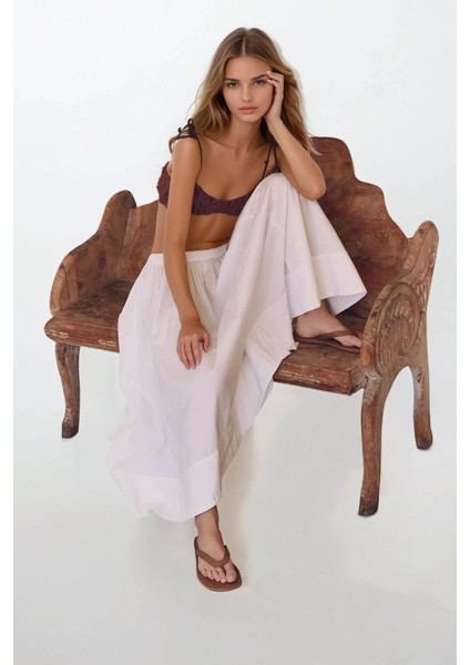 Kadın A-Form Fit Maxi Etek White