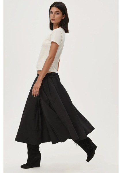 Kadın A-Form Fit Maxi Etek Black