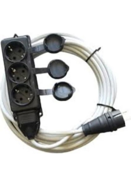 %100 Bakır 3x1,5mm² (2 Mt) Kauçuk Uzatma Kablo Seyyar Kablo Ara Kablo