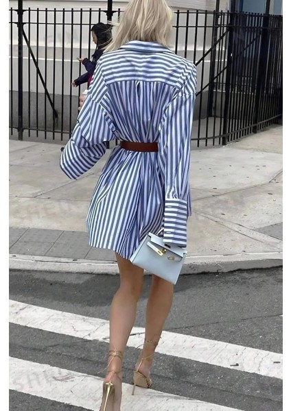 Kadın Gömlek -Elbise Çizgili Desen fırsatları