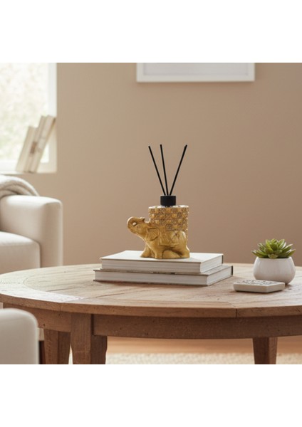 Pudra Kokulu Oda Kokusu – Altın Renk Fil Biblo Tasarım 100 ml Çubuklu Hediyelik fiyatları