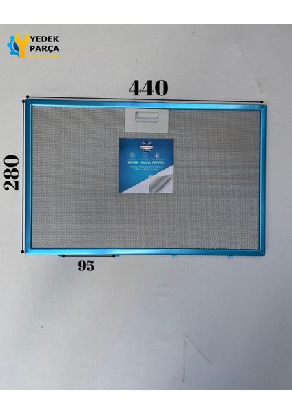 Arçelik Uyumlu Davlumbaz Filtresi 44X28 cm Arkaara 10CM Aspiratör Filtre