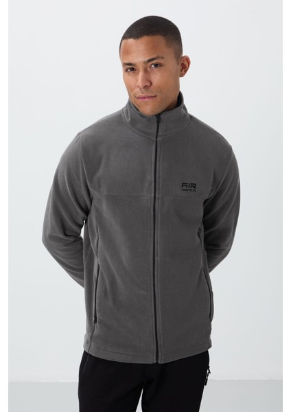 Hardy Koyu Gri Standart Kalıp Polar Erkek Sweatshirt - 88299