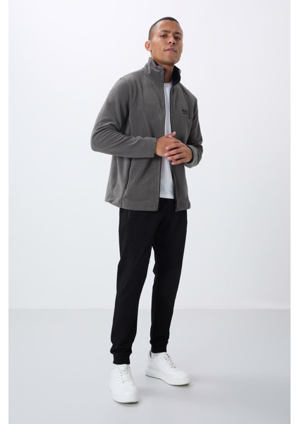 Hardy Koyu Gri Standart Kalıp Polar Erkek Sweatshirt - 88299