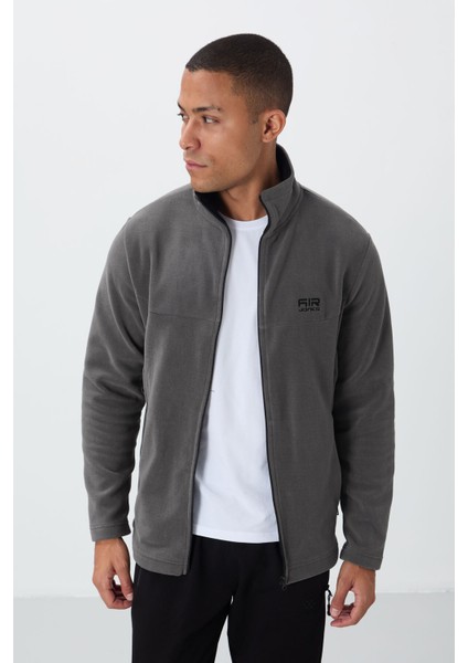 Hardy Koyu Gri Standart Kalıp Polar Erkek Sweatshirt - 88299