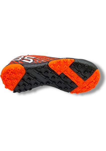 Çocuk Çoraplı Halısaha & Krampon Ayakkabı Turuncu Siyah Desenli indirimleri