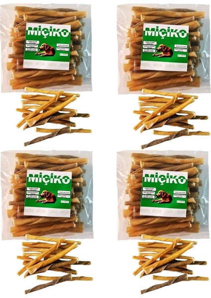 4 x 50LI Naturel Burgu Ödül Çubuğu ve Çiğneme Kemiği 8-10CM modelleri