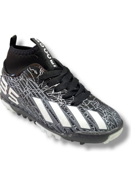 Çocuk Çoraplı Halısaha & Krampon Ayakkabı Siyah Beyaz Desenli fiyatları