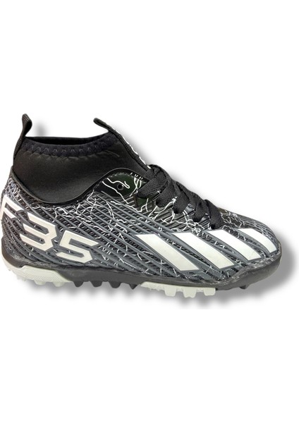 Çocuk Çoraplı Halısaha & Krampon Ayakkabı Siyah Beyaz Desenli modelleri