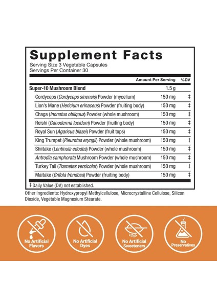 Modern Mushrooms Lions Mane Turkey Tail Immunity Cognitive Digestion 90 Vege fırsatları