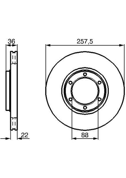 0986478596 - Ön Fren Aynası Frontera A 2.4ı-2.3td 92-98 Campo 91 Trooper 84-91 Amıgo-Gemını 257.4X22X6DLXHAVALI