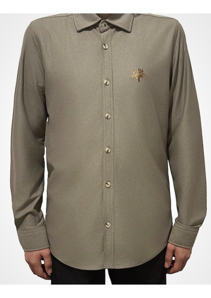 Kadife Örme Gömlek Nakışlı