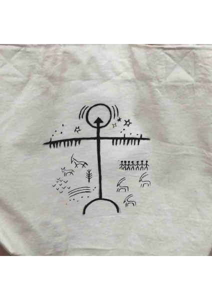 Bez Çanta – Şaman Davulu Motifli fiyatları