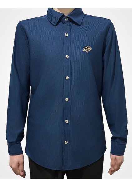 Kadife Örme Gömlek Nakışlı