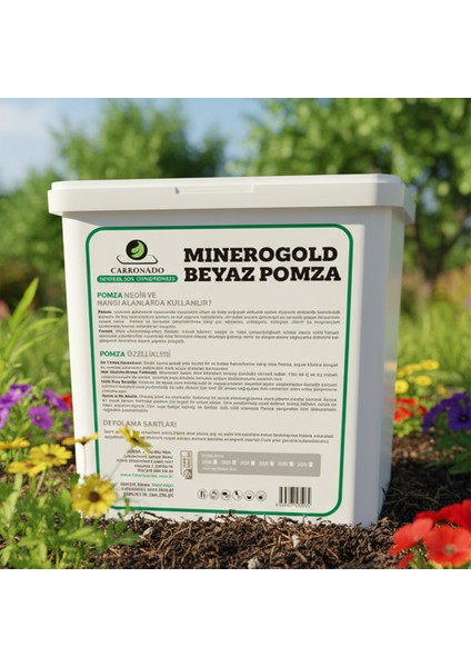 Minerogold Beyaz Pomza 12L | Yüksek Hacimli Organik Toprak Düzenleyici modelleri