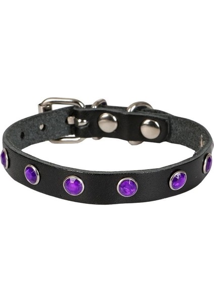 Doggie Taşlı Kedi ve Yavru Köpek Tasması 1,2X26 cm Siyah Large modelleri