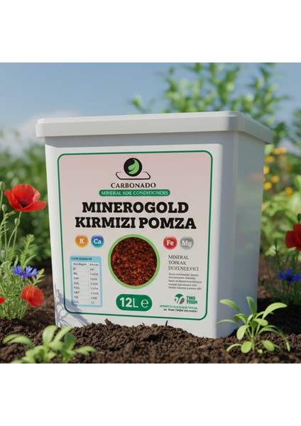 Minerogold Kırmızı Pomza 12L | Organik Toprak Düzenleyici | Tarımda Güçlü Destek fiyatları