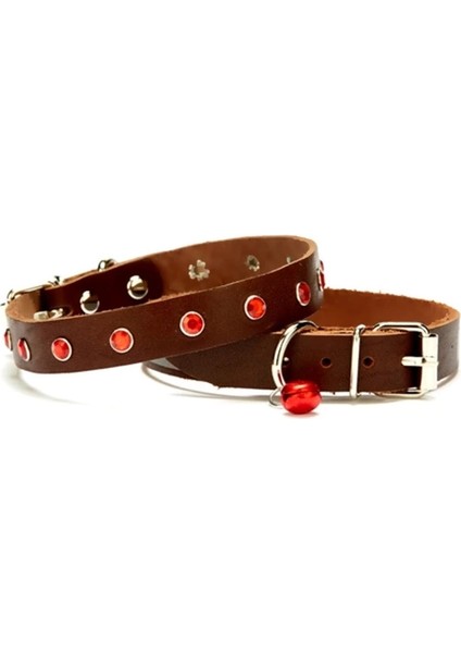 Doggie Taşlı Kedi ve Yavru Köpek Tasması 1,2X26 cm Kahverengi Large fiyatları