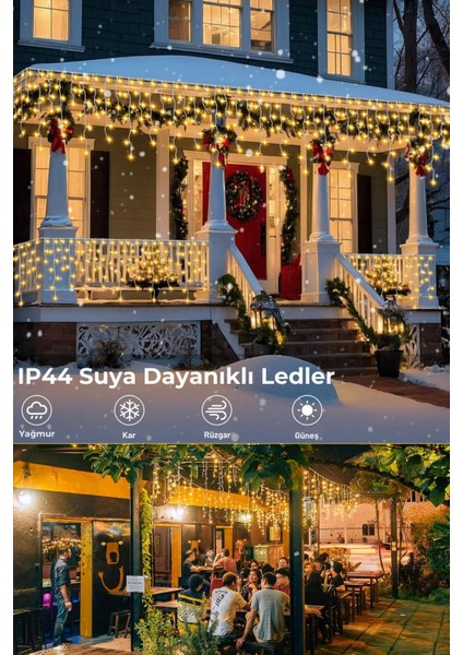 8 Metre 192 Ledli Perde LED Saçaklı Kablolu Fişli Eklenebilir Yılbaşı Parti Organizasyon fiyatları