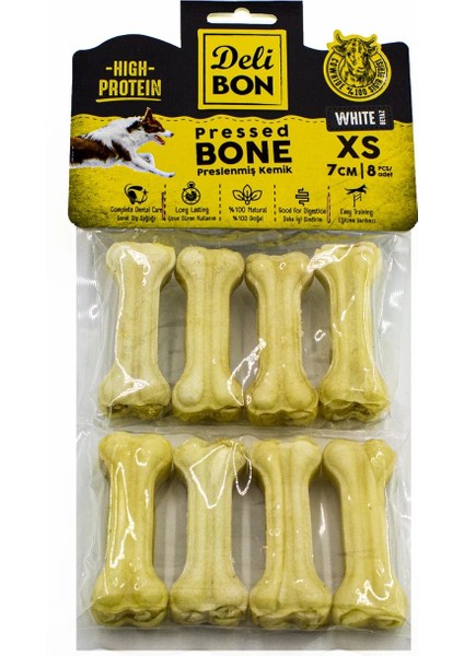 Delibon Deri Köpek Çiğneti Pres Kemik 8X7CM Beyaz fiyatları