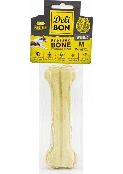 Delibon Deri Köpek Çiğneti Pres Kemik 1X15CM Beyaz fiyatları