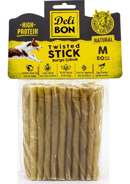 Delibon Deri Kalın Burgu Çubuk 50 Adet Natural fiyatları