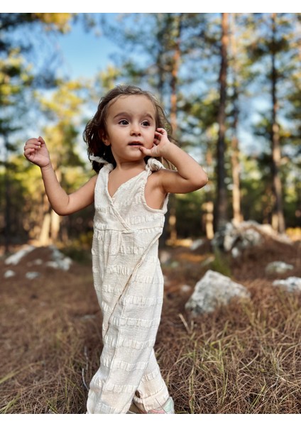 Ekru Şile Kız Çocuk Yazlık Tulum modelleri
