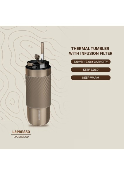 520ML Thermal Mug Demleme Süzgeçli Paslanmaz Çelik 8/10 Saat Sıcak Soğuk