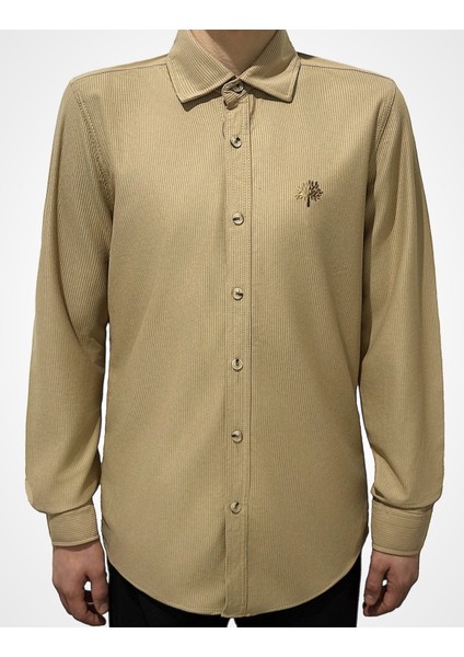 Kadife Örme Gömlek Nakışlı