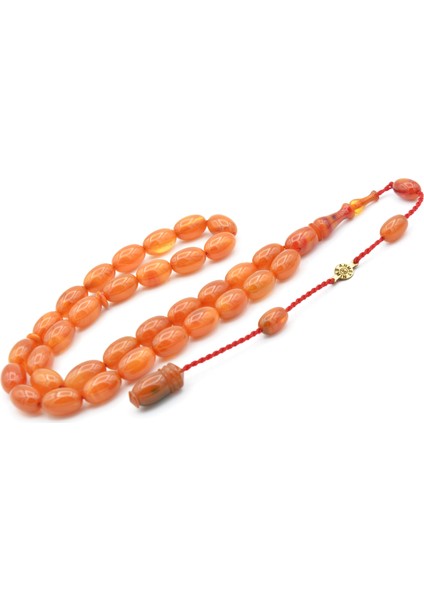 Ahmet Emin Imzalı Badem Kesim Hareli Bej Sıkma Kehribar Tesbih fiyatları