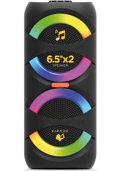 Mxbass 16W Bluetooth Hoparlör LED Işıklı Ses Sistemi Parti Speaker Karaoke Özellikli