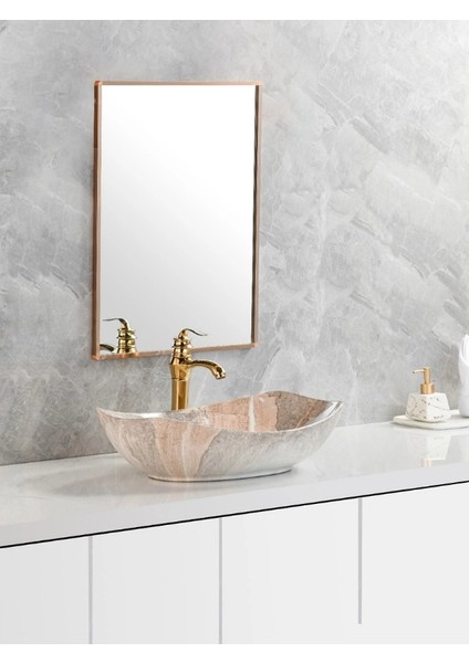 Mermer Desenli Tezgah Üstü Seramik Çanak Lavabo Banyo Lavabosu fiyatları