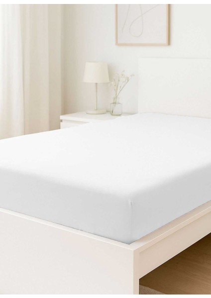 Tek Kişilik Düz Penye &#37;100 Pamuklu Lastikli Çarşaf 100X200 cm Newsheet Beyaz fiyatları