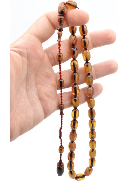 Ahmet Emin Imzalı Badem Kesim Hareli Sarı Sıkma Kehribar Tesbih fırsatları