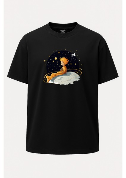 Oversize Küçük Prens Baskılı Unisex Tişört