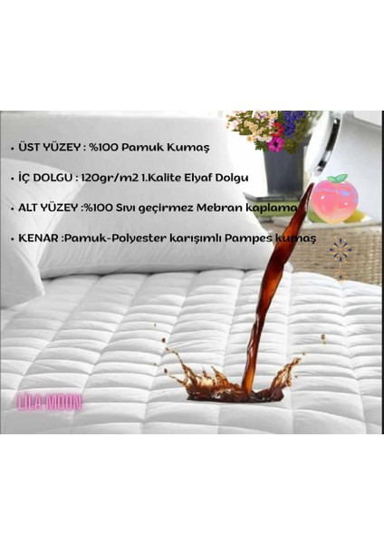 Tek Kişilik Kapitone Fitted Full Kenar Sıvı Geçirmez % 100 Pamuk Yatak Koruyucu Alez modelleri