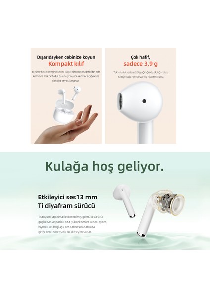 Ailybuds Lite Enc Gürültü Engelleme Bluetooth 5.3 Kablosuz kulaklık siyah modelleri