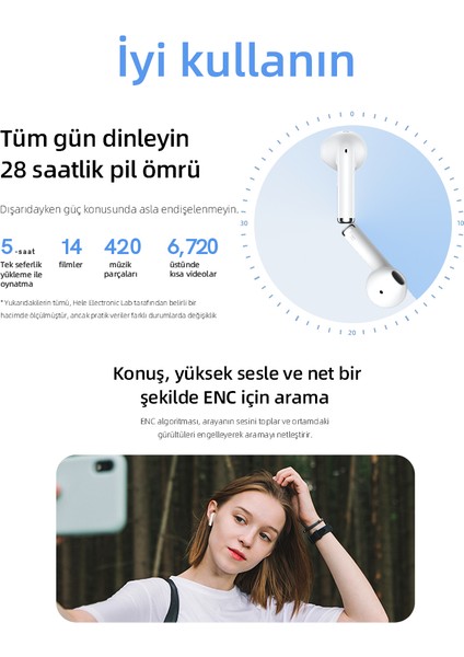Ailybuds Lite Enc Gürültü Engelleme Bluetooth 5.3 Kablosuz kulaklık siyah