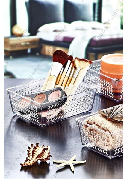 Sert Plastik Şeffaf Dolap ve Buzdolabı Organizer Seti 4 Boy 2,3L 1,9L 1,5L 1,1L Mutfak Düzeni