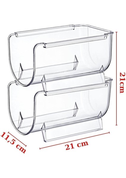 Şeffaf Dayanıklı Plastik Kat Kat İstiflenebilir Şişe Organizeri 2'li Düzenleme Seti indirimleri