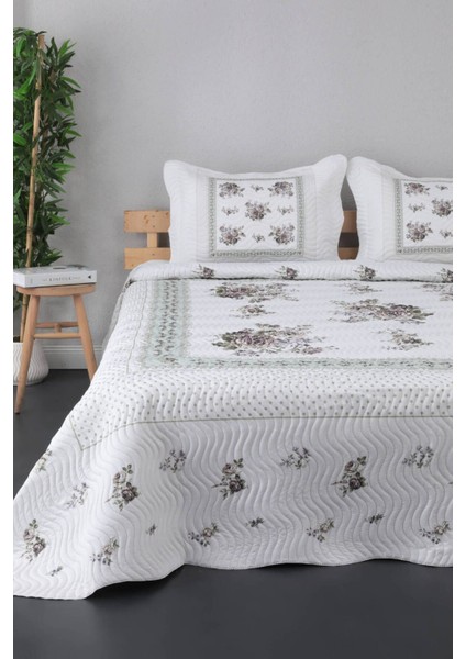 Çift Kişilik Kapitone Yatak Örtüsü %100 Pamuk Lila Çiçek Desenli Hızlı Kuruyan Kolay Ütülenir modelleri