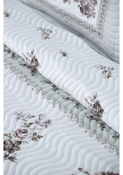 Çift Kişilik Kapitone Yatak Örtüsü %100 Pamuk Lila Çiçek Desenli Hızlı Kuruyan Kolay Ütülenir fırsatları