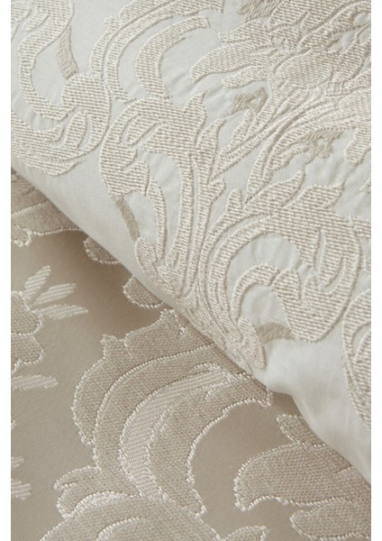 Tuğba Çift Kişilik 8 Parça Nakışlı Düz Desen Gold Renk Çeyiz Seti 200x220 cm