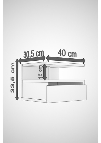 DF12101B Duvara Monte Baş Ucu Komodin indirimleri