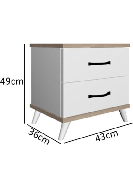 Suntalam Beyaz 2 Çekmeceli Komodin Modern Tasarım Sağlığa Zararsız Yatak Odası Mobilyası indirimleri