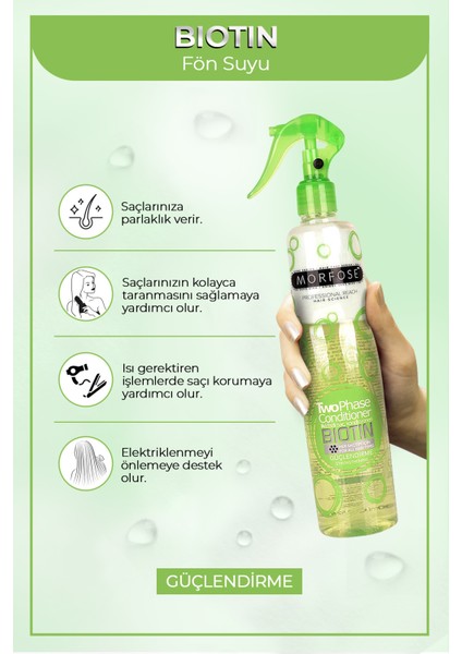 Çift Fazlı Fön Suyu 4×400 ml Kolajenli Nemlendirici Isı Koruyucu Profesyonel Saç Bakım Seti