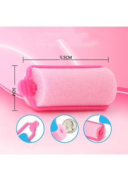 Professional Süngerli Gece Bigudisi 3 cm 20'li Yumuşak Köpük Isısız Şekillendirme Seti